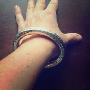Silpada Sterling Silver Thick Hammered Bangle